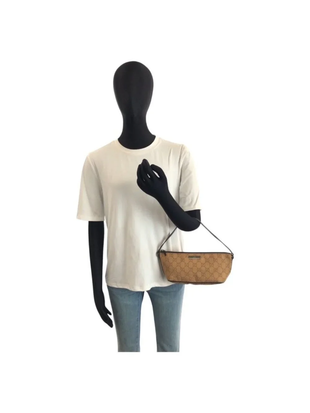 Gucci Beige Brown GG Canvas Handbag Pouch